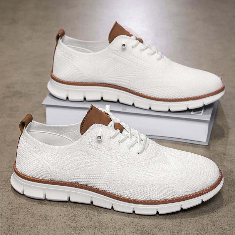 

Men Casual Shoes Classic Breathable Brogue Flats Cushioning Color Blocking Design Dress Shoes Versatile Sneakers lightweight 39