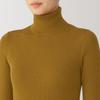 MUJI Washable Wool Rib Turtleneck Size XS Women's High-Gauge Sweater, BA1OXA4A, Mustard,