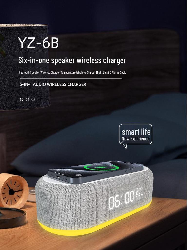 Colorful Light Bluetooth Wireless Charger with Alarm Clock