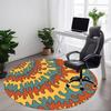 1 Stück Abstraktes Muster Büro Runder Teppich, Indoor-Matte Geeignet für Büro, Unter Bürostühlen Schlafzimmer Wohnzimmer Heimdekoration174