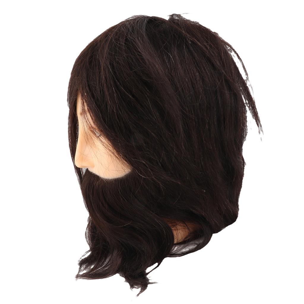 Salon Male Mannequin Head Human Hair Practice Hairdressing Training Head for Styling