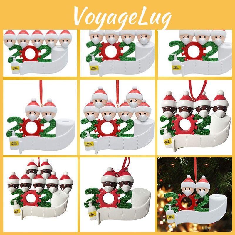 Unique 2020 Xmas Christmas Tree Pendants With Diy Family Name And Santa Claus