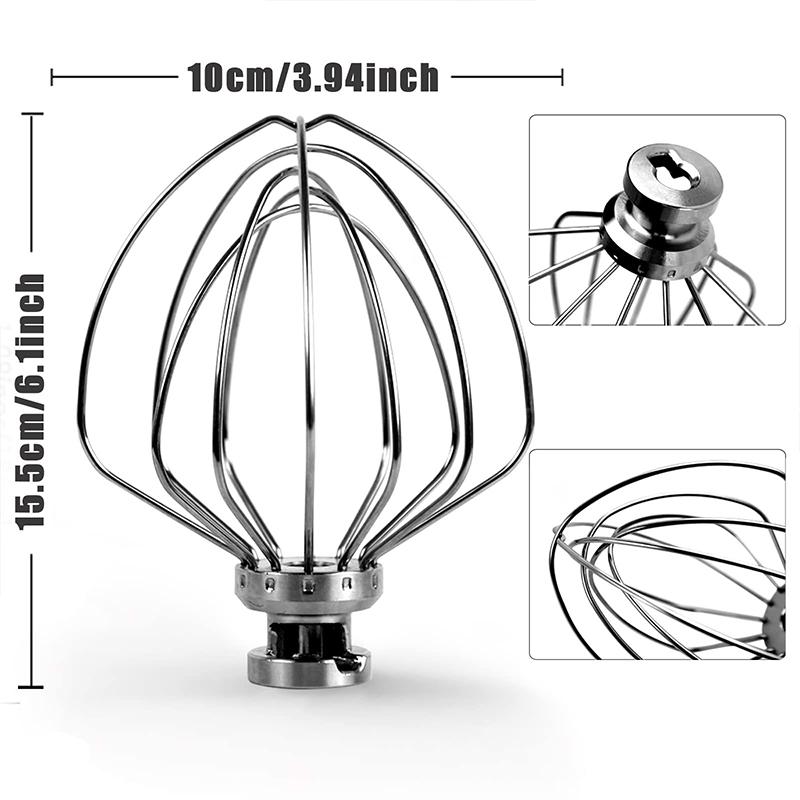 Hot K45Ww 6-Wire Whip Attachment Kitchenaid For Tilt-Head Stand Mixer For Kitchen Whisk Mixer Head For Egg Heavy Cream Beater