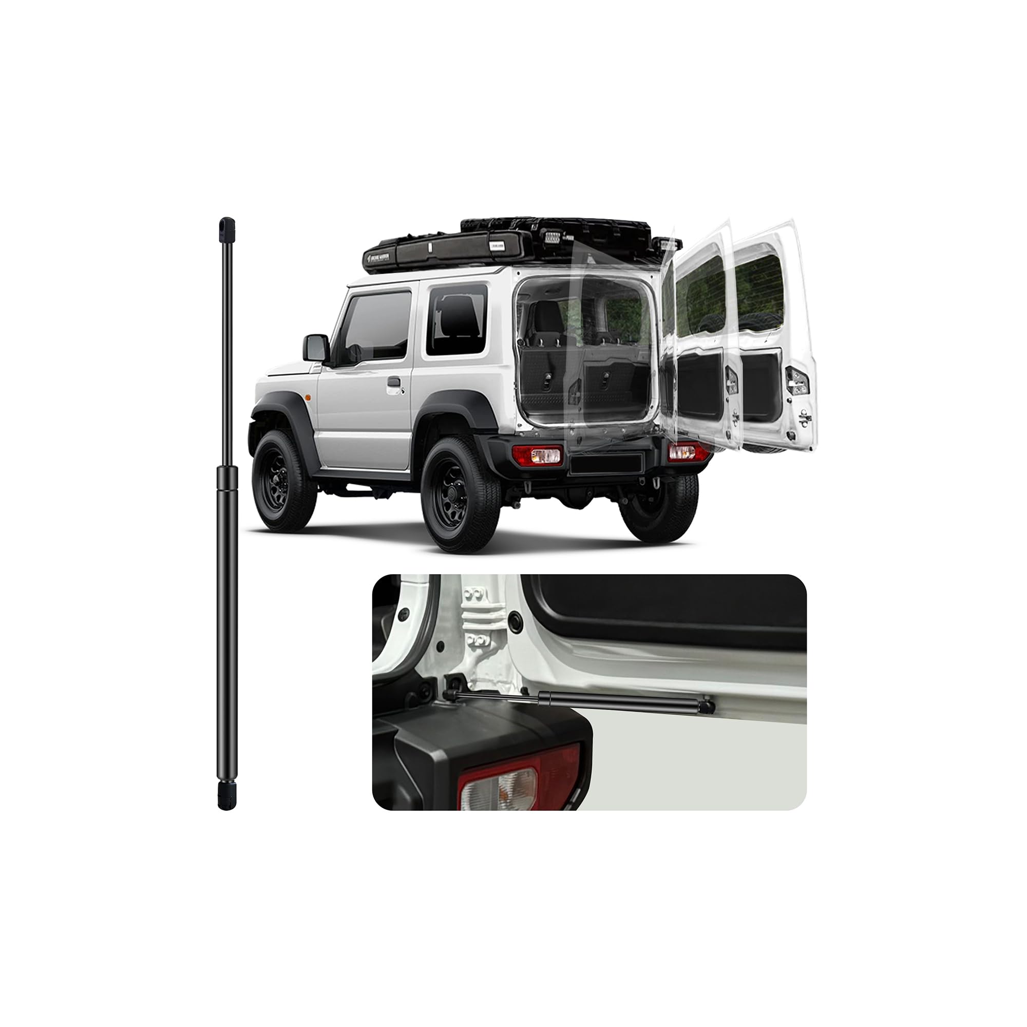 

Maplewoodcar Back Door Damper, Free Stop, Suspended Stop, For Suzuki JB64/JB74W, Rear Hatch Damper, чёрный