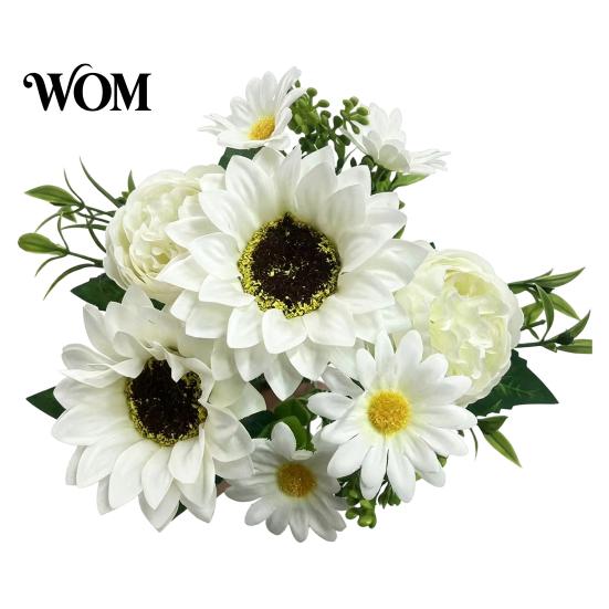 Romantische Ästhetische Blumen für Schlafzimmer Sonnenblumen Künstliche Blumen, Realistisches Fake-Bouquet Hochzeit Zuhause, Rustikale Wiederverwendbare Seidenblumenstiele