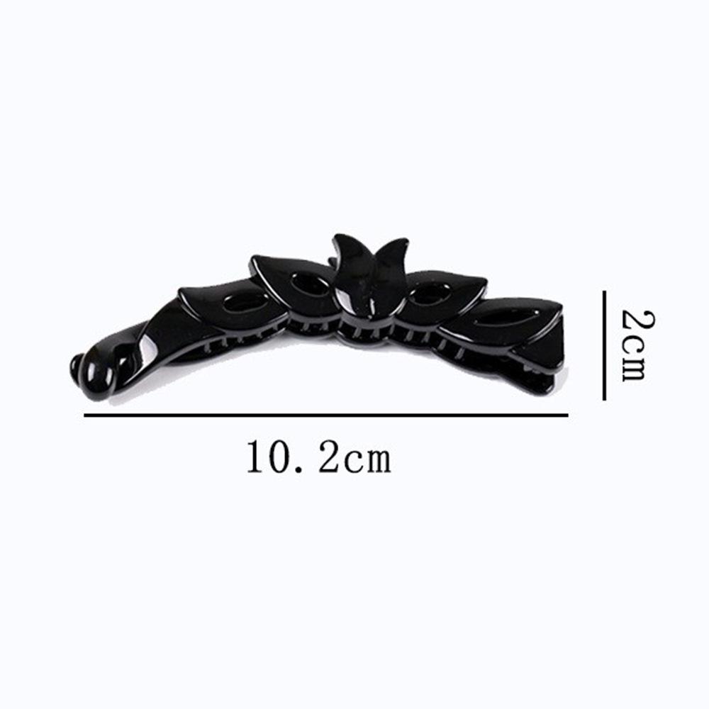 Korean Style Black Large Banana Hair Clip - Vertical Mesh Hair Accessory Hairpin
