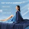Summer Cooling Blanket Dual-Sided For Hot Sleepers - Lightweight Aircon Quilt W/Silk Feel & Breathable Cover, Ac Bed Comforter
