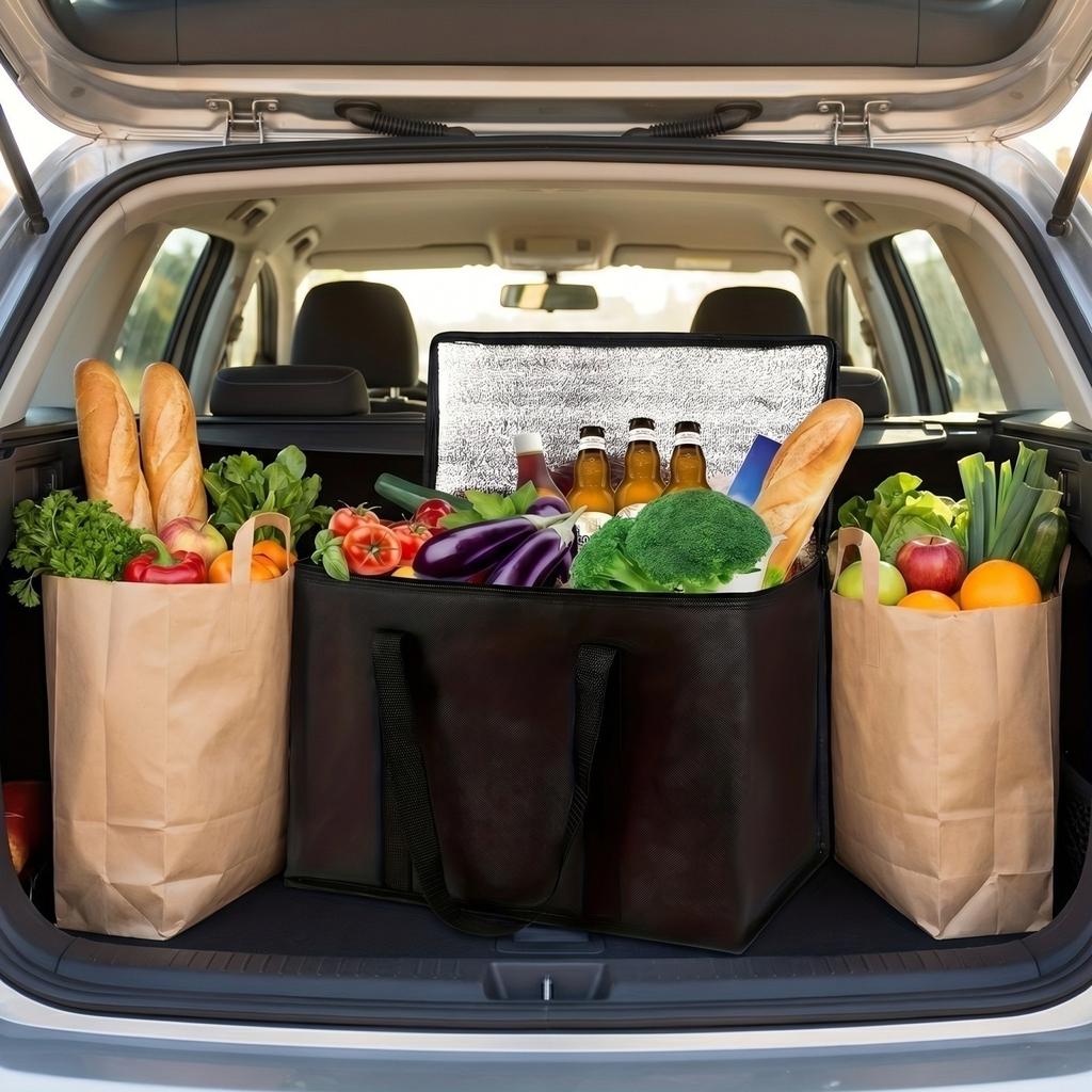 Extra Large Cooler Bag with Thick Thermal, Portable Reusable Food Delivery, 35L Black (412633cm)