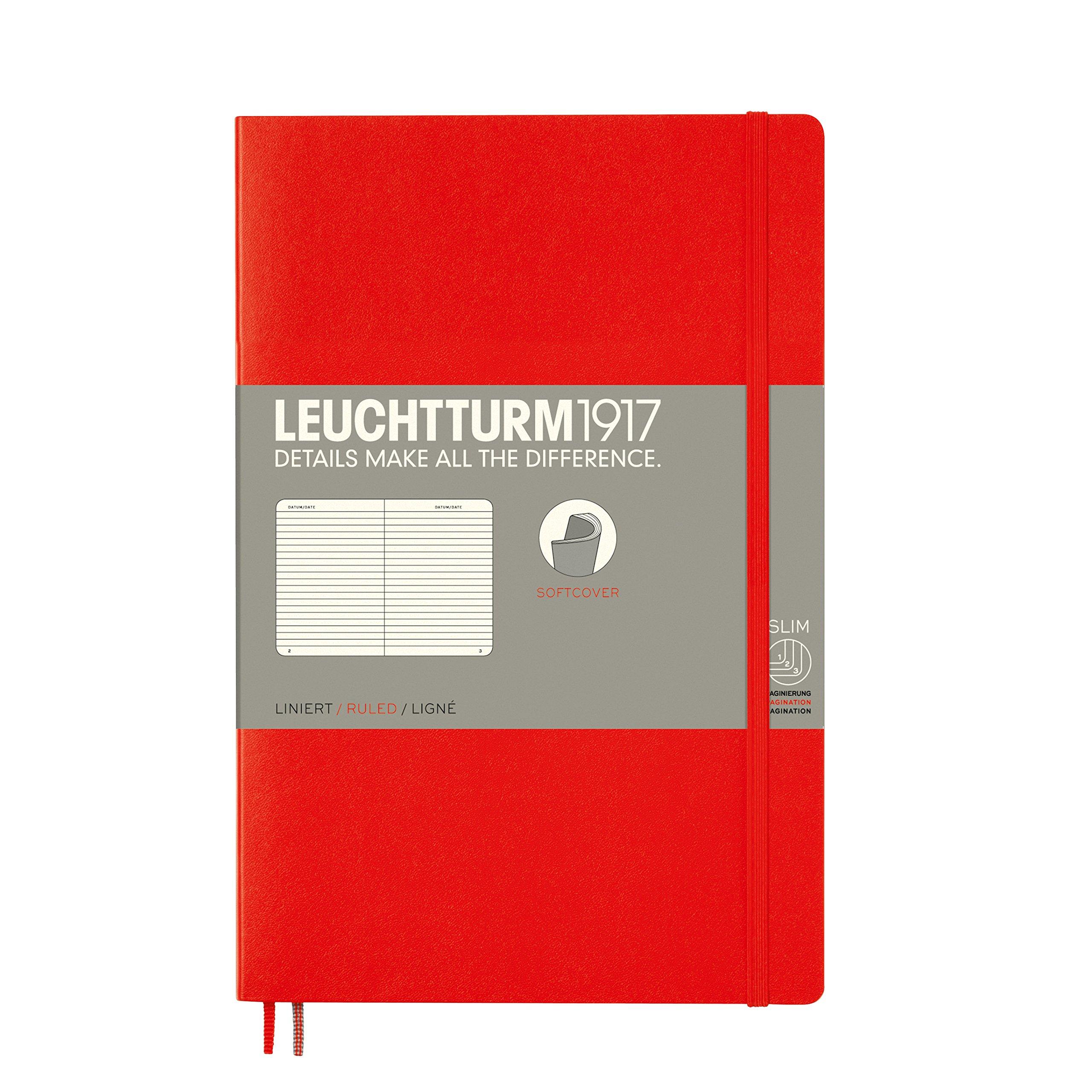 

Leuchtturm Блокнот B6 в линейку Мягкая обложка Красный 358296 Официальный импорт