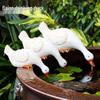 White Duck Pond Decoration with Fish - Resin Garden Ornament