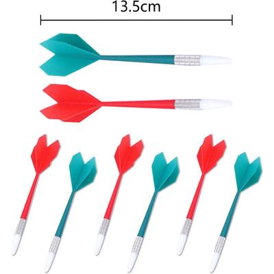 6 Pc Soft Tip Darts Plastic Gentle Hint Darts for Soft Dartboards Great Indoor Office Home Games for Kids and Adults (Red+Green)