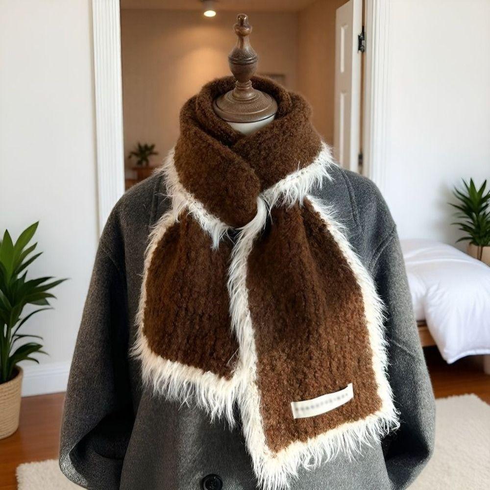 Thick Plush Long Scarf Soft Luxury Wraps Shawl Vintage Ladies Neck Warmer Scarves  Outdoor Warm