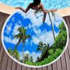 Palm Leaf Round Beach Towel,Round Hawaiian Beach Blanket Sand Free Quick Dry Boho Circle Bath Towel Absorbent Tropical Yoga Mat