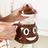 Funny Poop-Shaped Ceramic Mug With Lid Creative Gift Students Friends Birthday Party Novelty Toilet Humor Cup 300-400ml