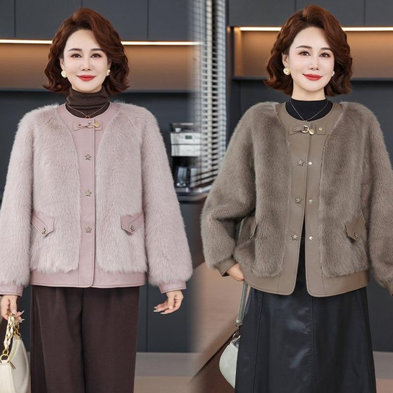 High-end Winter Fur Integrated Jacket with Noble Temperament and New Medium Mink Fur Coat