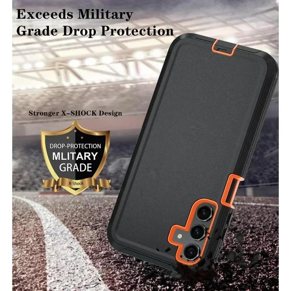3IN1 Belt Clip Hard Defender Phone Case for Samsung Galaxy A57 A17 A07 A56 A36 A26 A16 A06 A55 A35 A25 A15 A05 A05 SOtt Box Shockproof Armor Cover