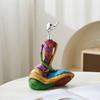 Sculpture féminine de yoga Statue abstraite de femme en résine pour bureau étagère salon 14,5 cm x 10,4 cm x 23 cm