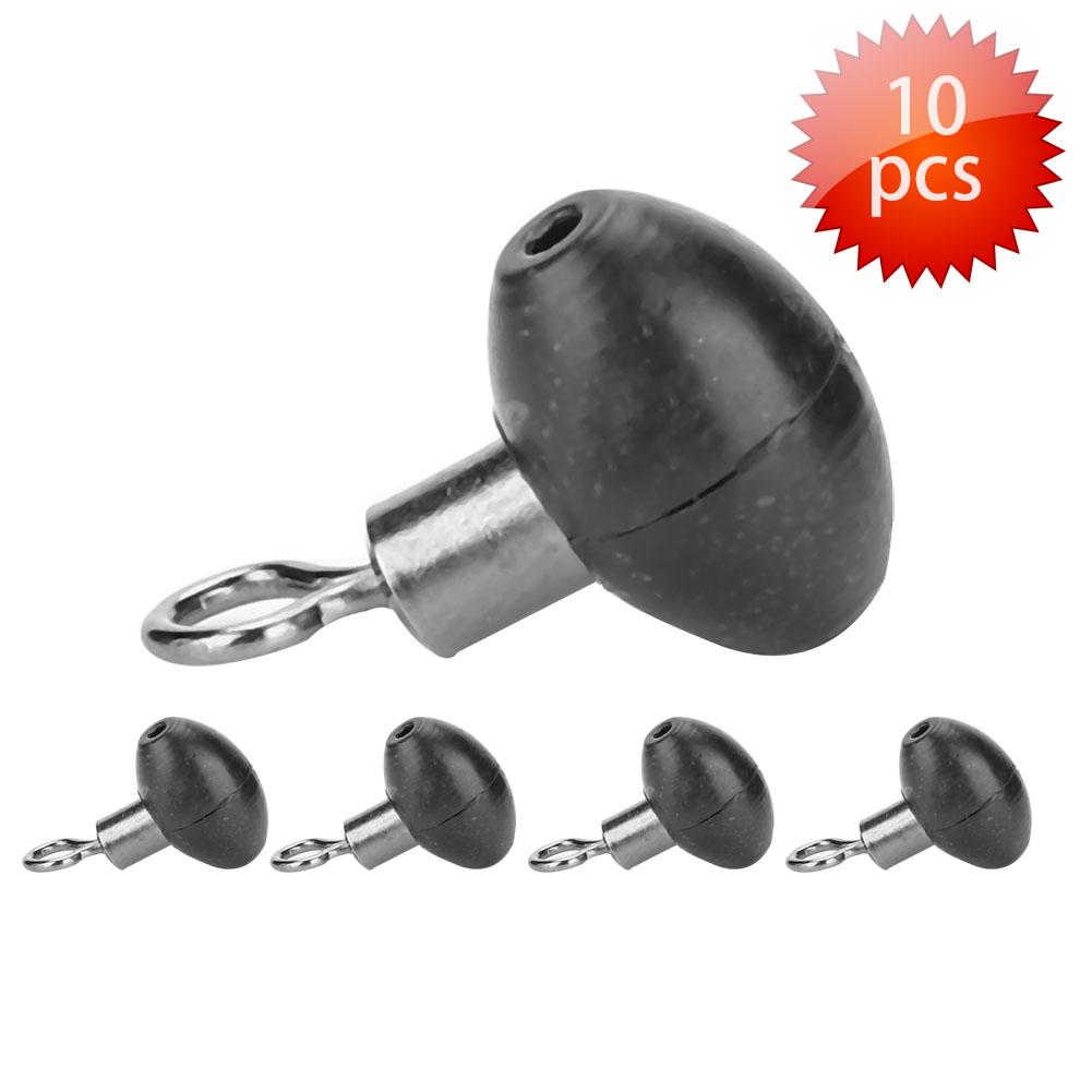 Attrezzatura da pesca da 10 pezzi/pacco Running Slider Bead Swivel Pulley Line Rig Nero.