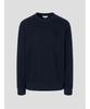 Binpolmen Textured Round Neck Long Sleeve T-Shirt Navy