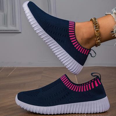 Módní dámské prodyšné pletené tenisky ležérní šněrovací outdoorová sportovní obuv Zapatos De Mujer pohodlné nazouvací ploché boty plus size 43
