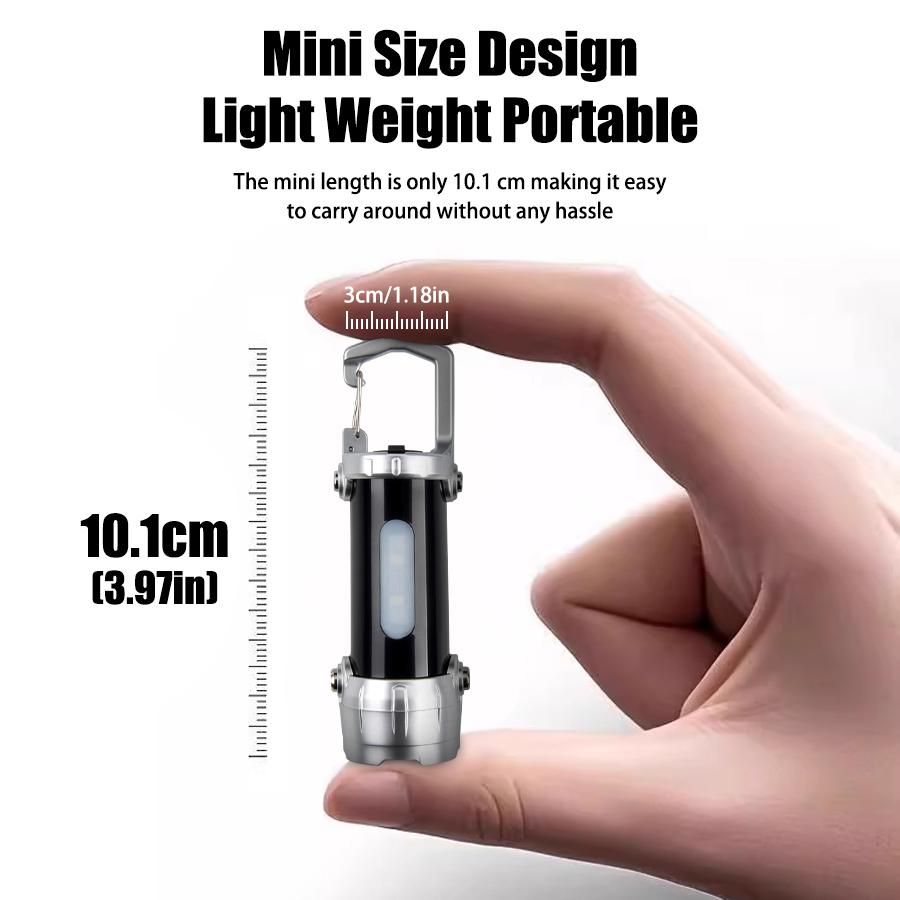 Mini LED Keychain Flashlight Multifunctional COB Work Light Keyring Practical Inspection Light Key Chain For Outdoor Activities