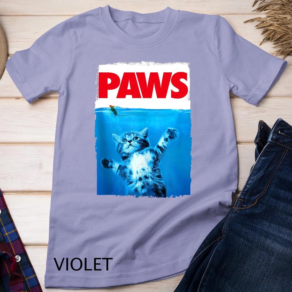 Paws Cat and Mouse Top, Cute Funny Cat Lover Parody Unisex T-shirt 10 L