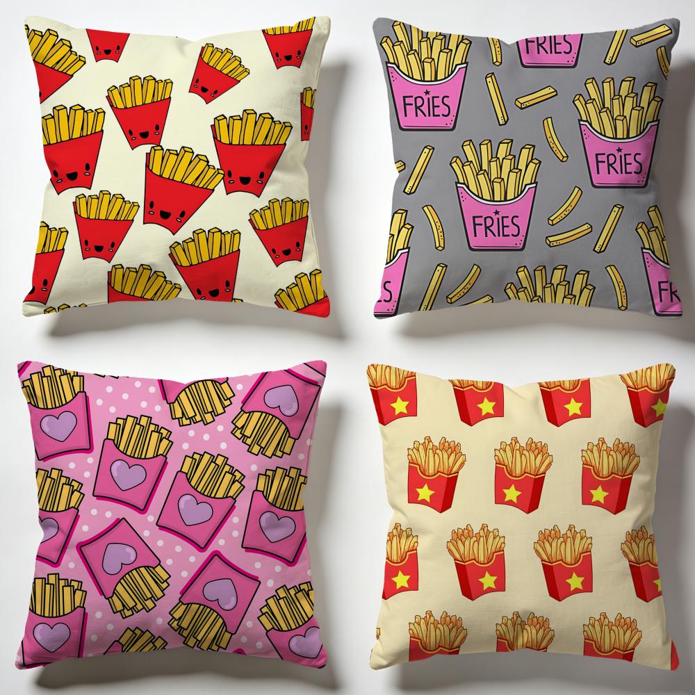 Crispy French Fries Cushion Cover Soft Pillow Cases for Home Bedroom Living Room Sofa
