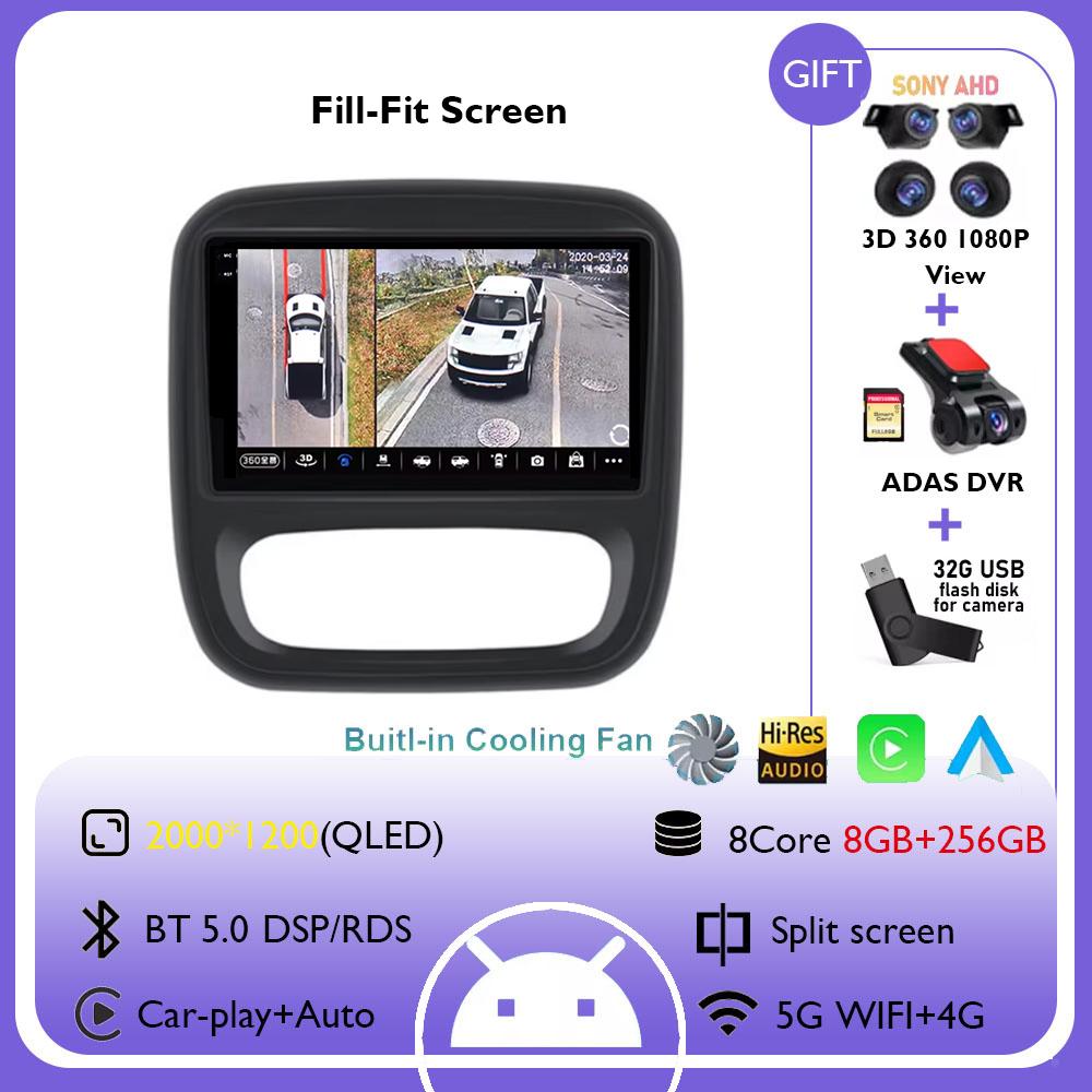 Android 14 Carplay Car Radio For Renault Traffic 3 2014 - 2021 Opel Vivaro B 2014 -2018 Navigation GPS Multimedia Player WiFi+4G