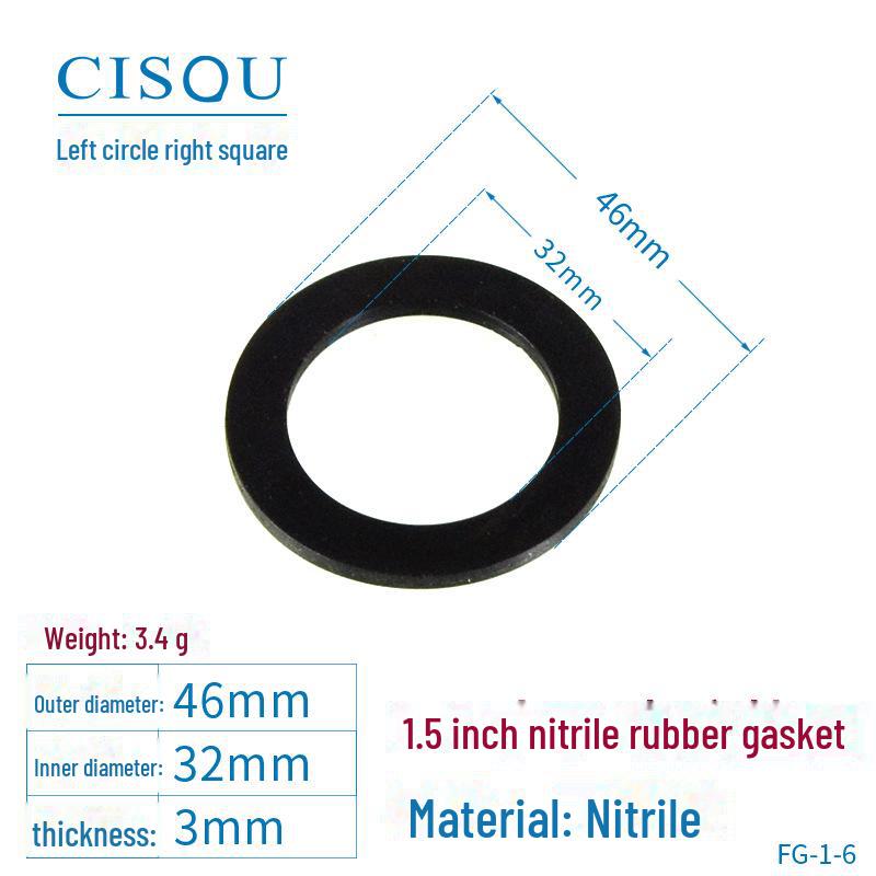Nitrile Rubber Gasket: 1/1.2/1.5/2 inch, 1/2/3/4/6-point Sealing Ring for Water Pipes