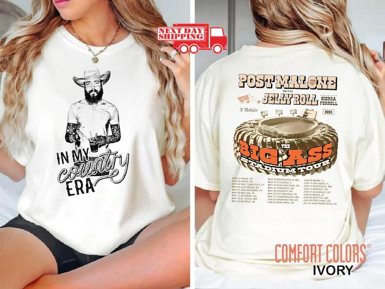 Post Malone Big Ass Tour Shirt 2025 Concert Dates Malone Rap Music Unisex T-Shirt XXL