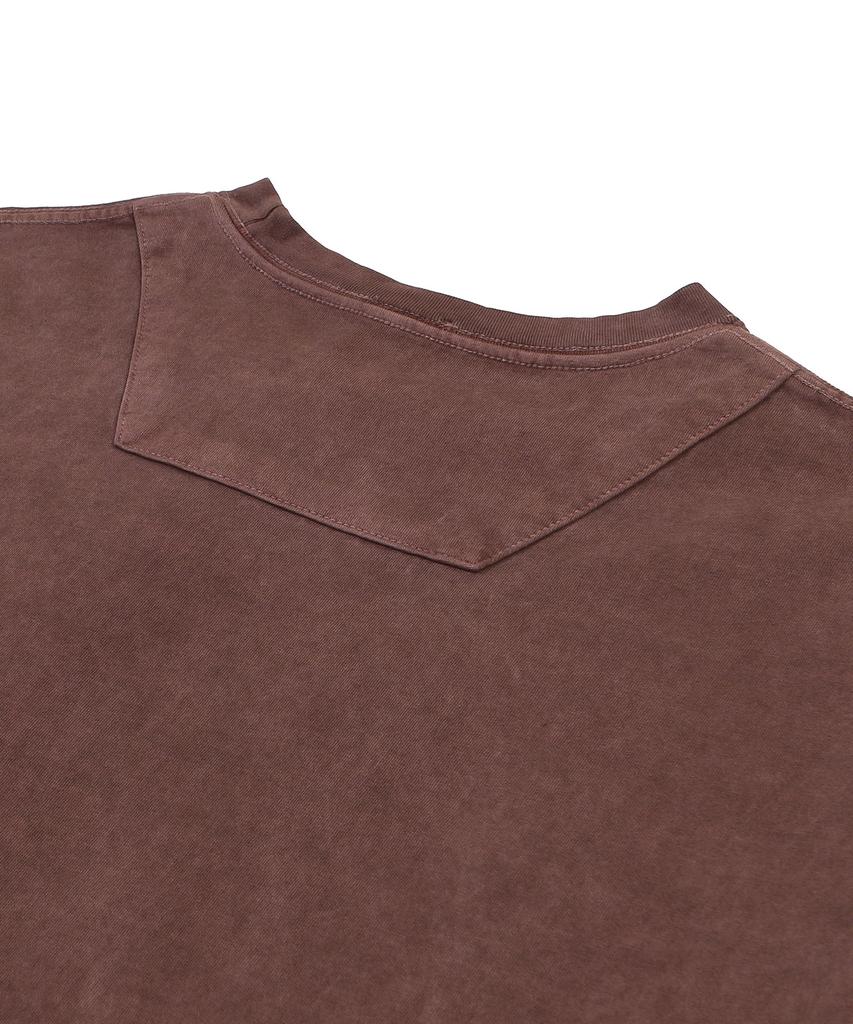 ADERNM Back Cut-Line Oversized Pigment T-Shirts (Brown)