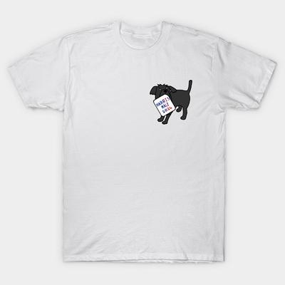 Men Black Print T-shirt Super Large TShirt Small Cute Dog with Harris Walz 2024 Sign No-Cut Transfer Paper Print Cotton Tshirt
