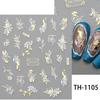 1PCS Black White Butterfly Laser Nail Stickers Nail Art Decoration Abstract Lines Bronzing Flowers Stickers For Nails