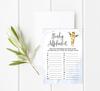 Inkdotpot Baby Shower Game Set Of 50 BabyA  AlphabetA  ABCA  Game Giraffe Jungle Animals Party