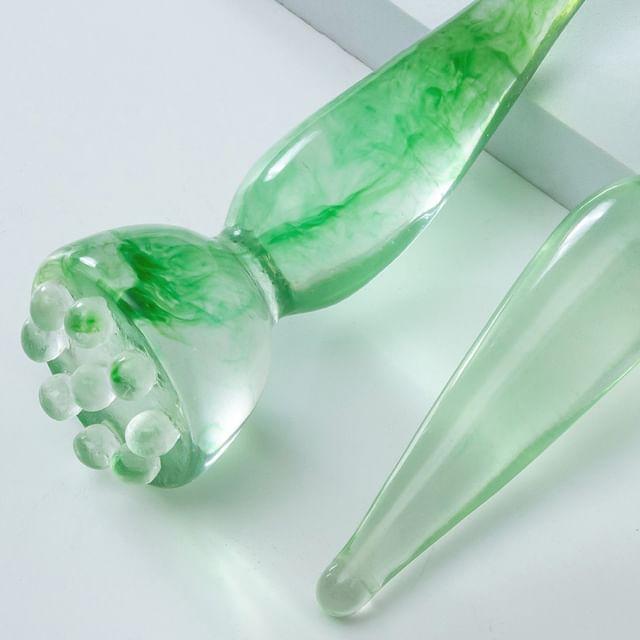 Coolkiss - Массажный скребок из смолы в форме лотоса Green - S