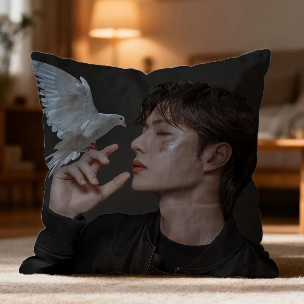 Fashion W-WWang Yibo Cushion Cover Soft Washable Pillow Case Multi-Scene for Couch Bed Travel Office Use