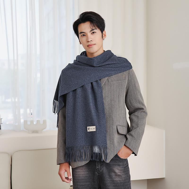 Chinese Red Scarf Shawl High End Men's Cashmere Wool Scarf Women's Versatile Red Scarf In Autumn and Winter