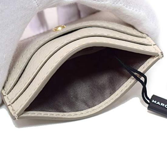 Marc Jacobs The Soft Shot Double J Logo Grained Leather Card M0015121 Case, Cream,