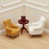 [J]1Pcs Miniature Single Sofa Chair 1:12/1:20/1:25/1:30 Scale Dollhouse Mini Flocked Armchair Pretend Play Furniture Scene Decor