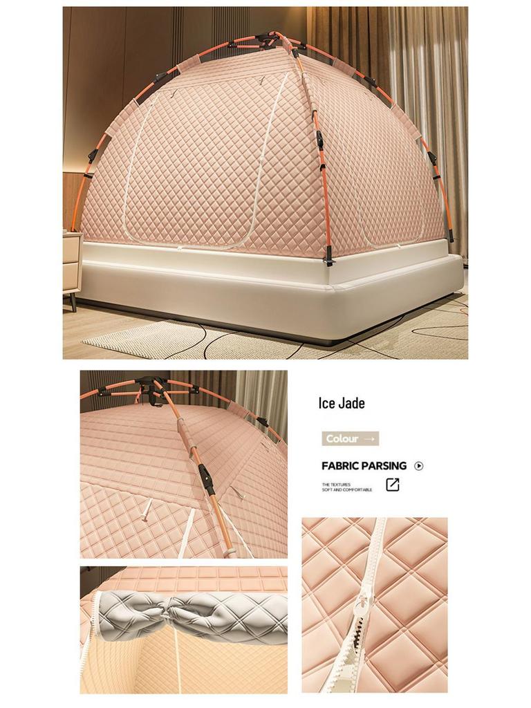 Winter Indoor Bed Tent: Light-Blocking, Drop-Proof, Thick Warmth, Full Coverage Mosquito Net, Mongolian Yurt Canopy.