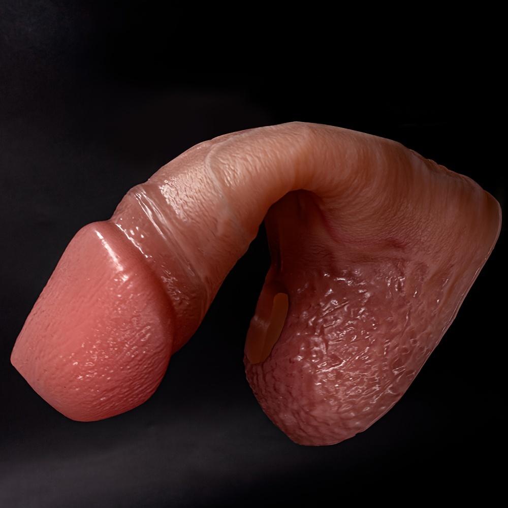 Realistic Silicone Penis Sleeve for Men – Hollow, Reusable Wearable Dildo, Soft Liquid Silicone, Anatomical Detail, No Battery Needed, Adult Toy