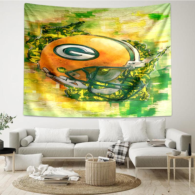 Green Bay Packers Logo Tapestry Hanging for Bedroom,Livingroom, Playroom,Decor Art Room Wall Tapestry Holiday and Birthday Gifts