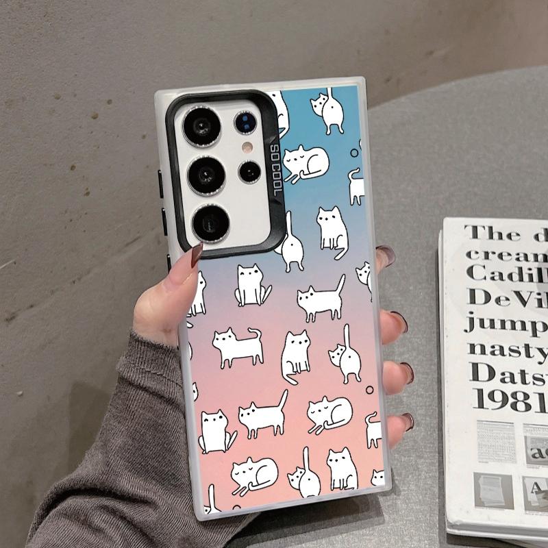 

Чехол для телефона с защитой от падений и рисунком кота для Samsung S24 S23 A55 A35 Xiaomi Redmi 13C Poco C65 iPhone 15 Huawei Honor 90 противоударный защитный бампер Samsung A54 5G