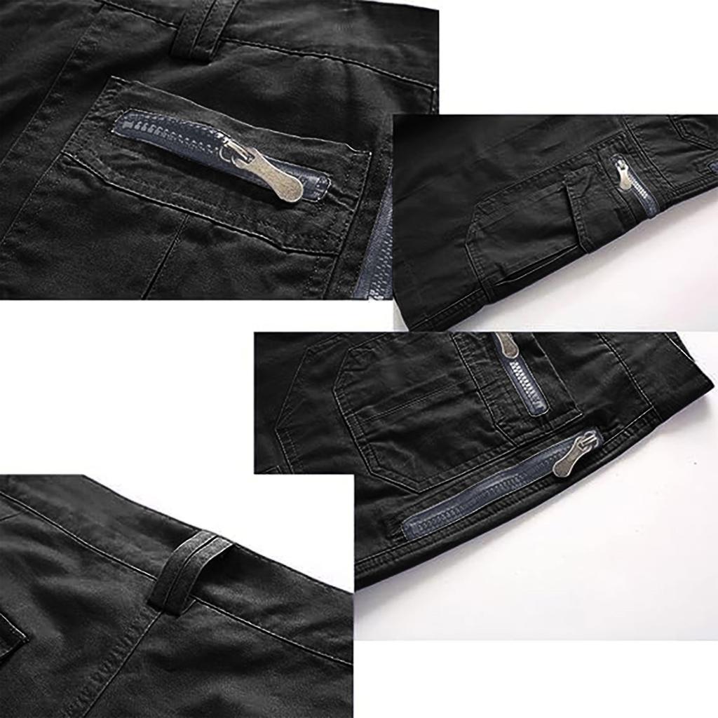 Pantalones Cargo 3/4 para Hombre - Pantalones Cortos de Trabajo Holgados Estilo Vintage con Múltiples Bolsillos