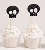 Darling Souvenir, Halloween Skull Cupcake Topper, Party Dessert Decorations - Pack Of