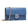 Gucci Logo Double G Pattern Litchi Grain Leather Woc Messenger Envelope Chain Wallet Crossbody Shoulder Bag Women bags Blue 510314-CAO0G-4231
