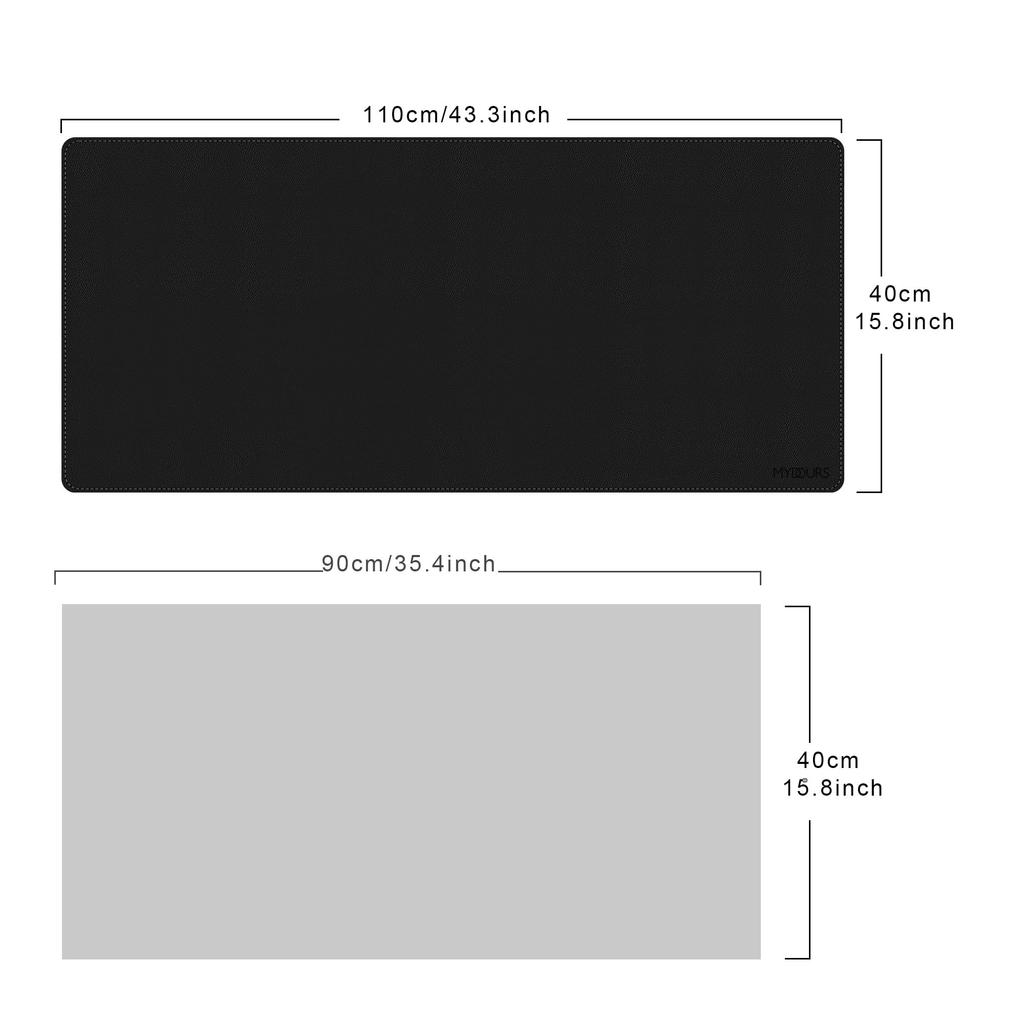 Mydours PU Leather Desk Gaming Mouse Suede Large Desk Mat for Desk Computer Desk Blotter Protector Pad, Non-Slip Pad, Base, Top, 110x40cm, Waterproof,