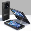 For Vivo X Fold3 Case Leather Coated PC Magnetic Kickstand Phone Cover with HD Screen Film
