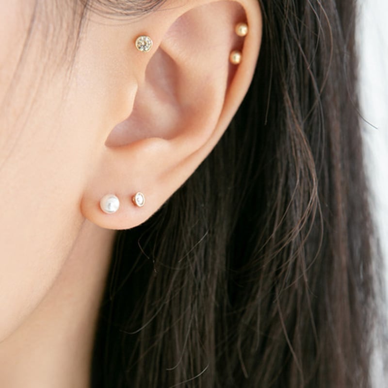 LUNNE 14k Perlen-Piercing (14k Gold) #PI02