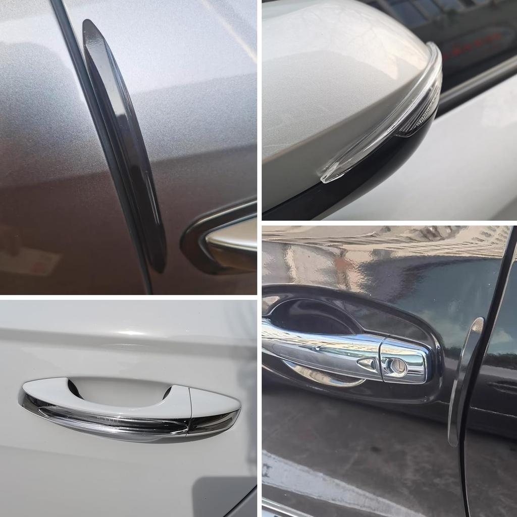 Bumper Protector Rearview Mirror Guard/Side Door to Edge/Front and Rear Door Sill Anti-collision Protection Exterior Accessories (Clear 4PCS)